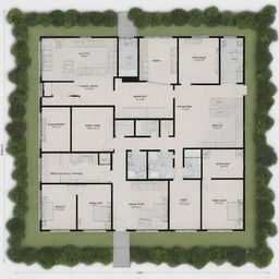 A detailed 2-story commercial building floor plan