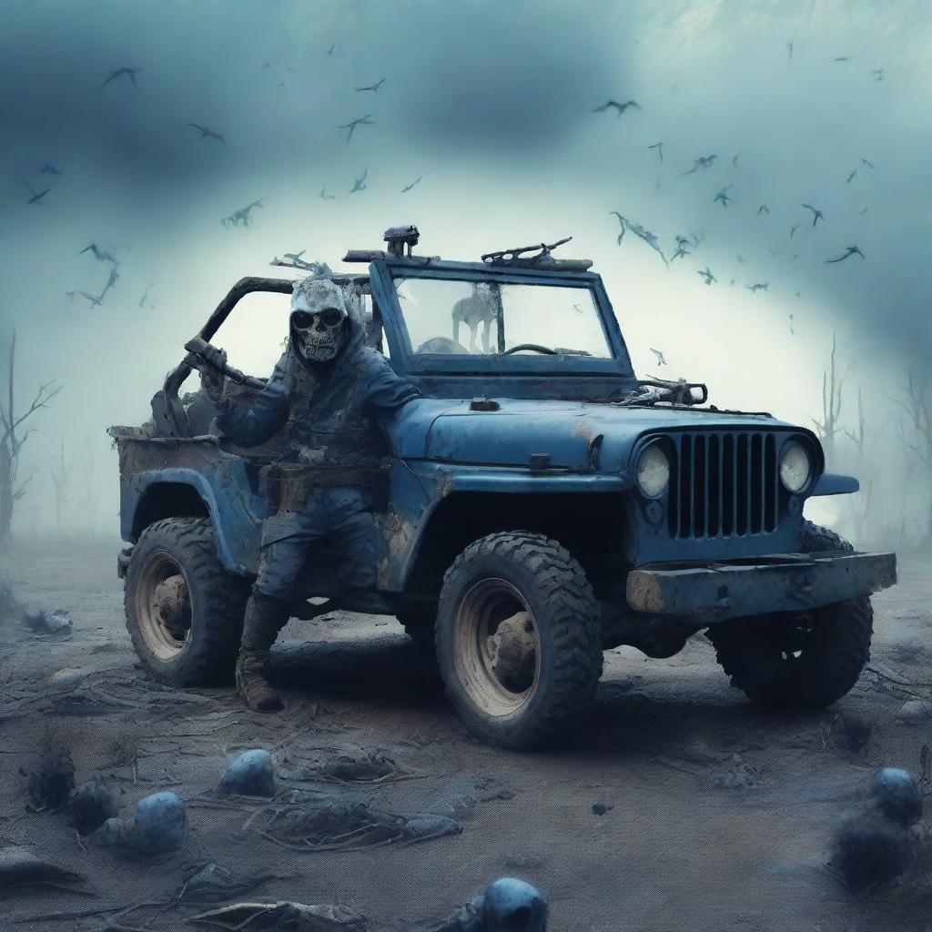 Generate an image depicting a post-apocalyptic war scene