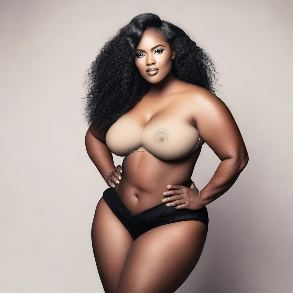 A slim, attractive black woman with a curvy figure