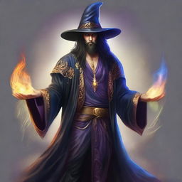 Create an image of a sorcerer who is attractive and appealing