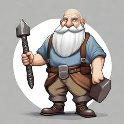 In the universe of Dungeons and Dragons, create an image of a 45-year-old gnome artificer builder