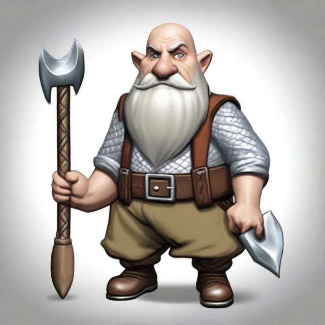 In the Dungeons and Dragons universe, create an image of a 45-year-old gnome artificer builder