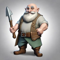 In the Dungeons and Dragons universe, create an image of a 45-year-old gnome artificer builder