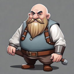 In the Dungeons and Dragons universe, create an image of a 45-year-old gnome artificer builder