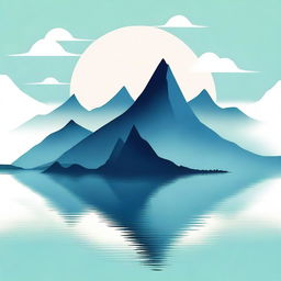 An artistic representation of the concept '山海', which translates to 'Mountain and Sea'