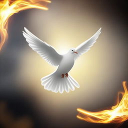 Create a serene and inspiring image representing the Holy Spirit, suitable to be used as a background for a PowerPoint presentation