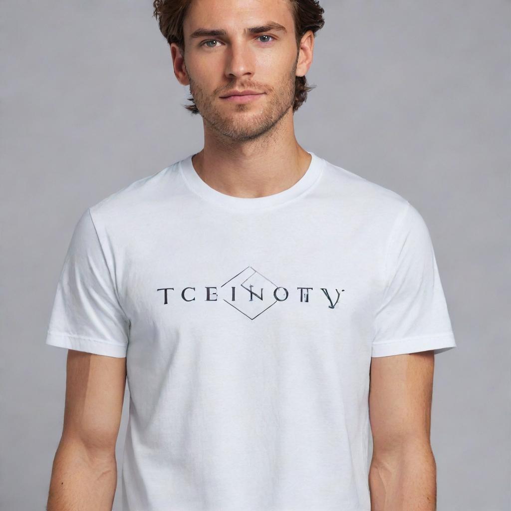 A creatively designed white t-shirt with subtle, stylish elements that enhance its simplicity, including elegant typography, abstract art, or minimalist graphics.