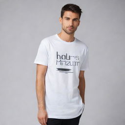 A creatively designed white t-shirt with subtle, stylish elements that enhance its simplicity, including elegant typography, abstract art, or minimalist graphics.