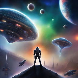 Create an image depicting a grand space opera about uniting the entire galaxy