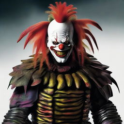 Create an image of a clown fused with the Predator from the iconic Predator franchise