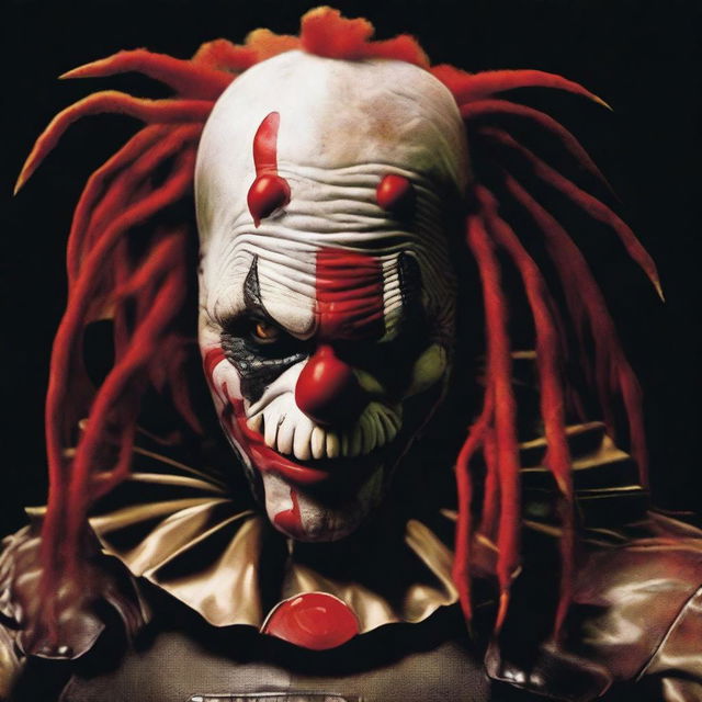 Create an image of a clown fused with the Predator from the iconic Predator franchise