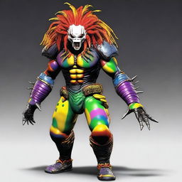 Generate an image of the Predator from Alien vs Predator wearing a clown costume