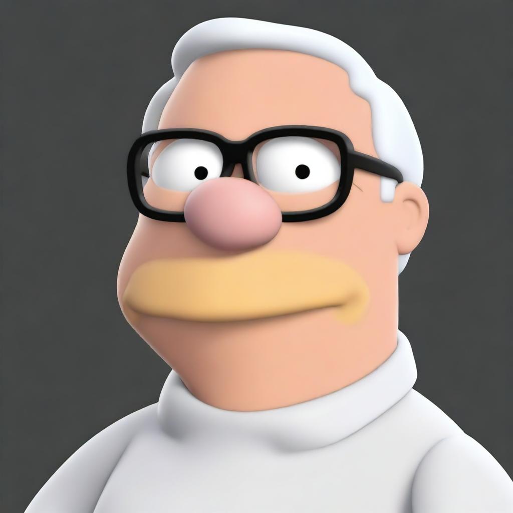 Generate a hyperrealistic image of the character Herbert from Family Guy