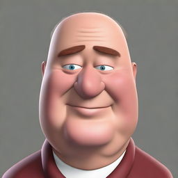 Generate a hyperrealistic image of John Herbert from Family Guy, also known as Herbert the Pervert, maintaining his characteristic features but rendered with an intense level of detail and realism