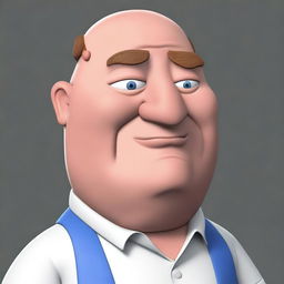 Generate a hyperrealistic image of John Herbert from Family Guy, also known as Herbert the Pervert, maintaining his characteristic features but rendered with an intense level of detail and realism