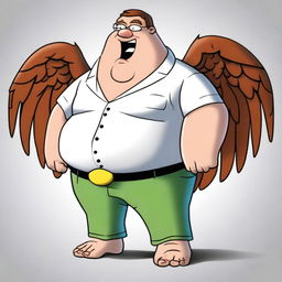 Generate an image of Peter Griffin from Family Guy fused with a mythical griffin