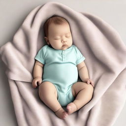 Generate an image of a baby lying in a prone position