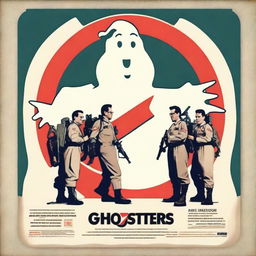 Create a retro 1950s style movie poster for the Ghostbusters