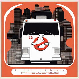 Create a Ghostbusters movie poster in the style of a 1970s Panavision film