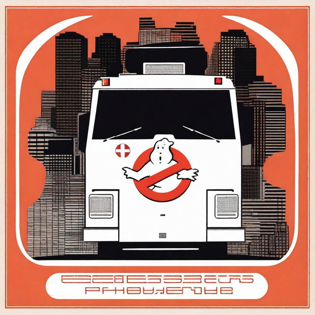 Create a Ghostbusters movie poster in the style of a 1970s Panavision film