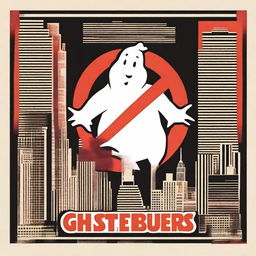 Create a Ghostbusters movie poster in the style of a 1970s Panavision film