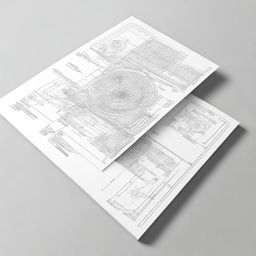 Create an image of a cover page for a technical drawing portfolio