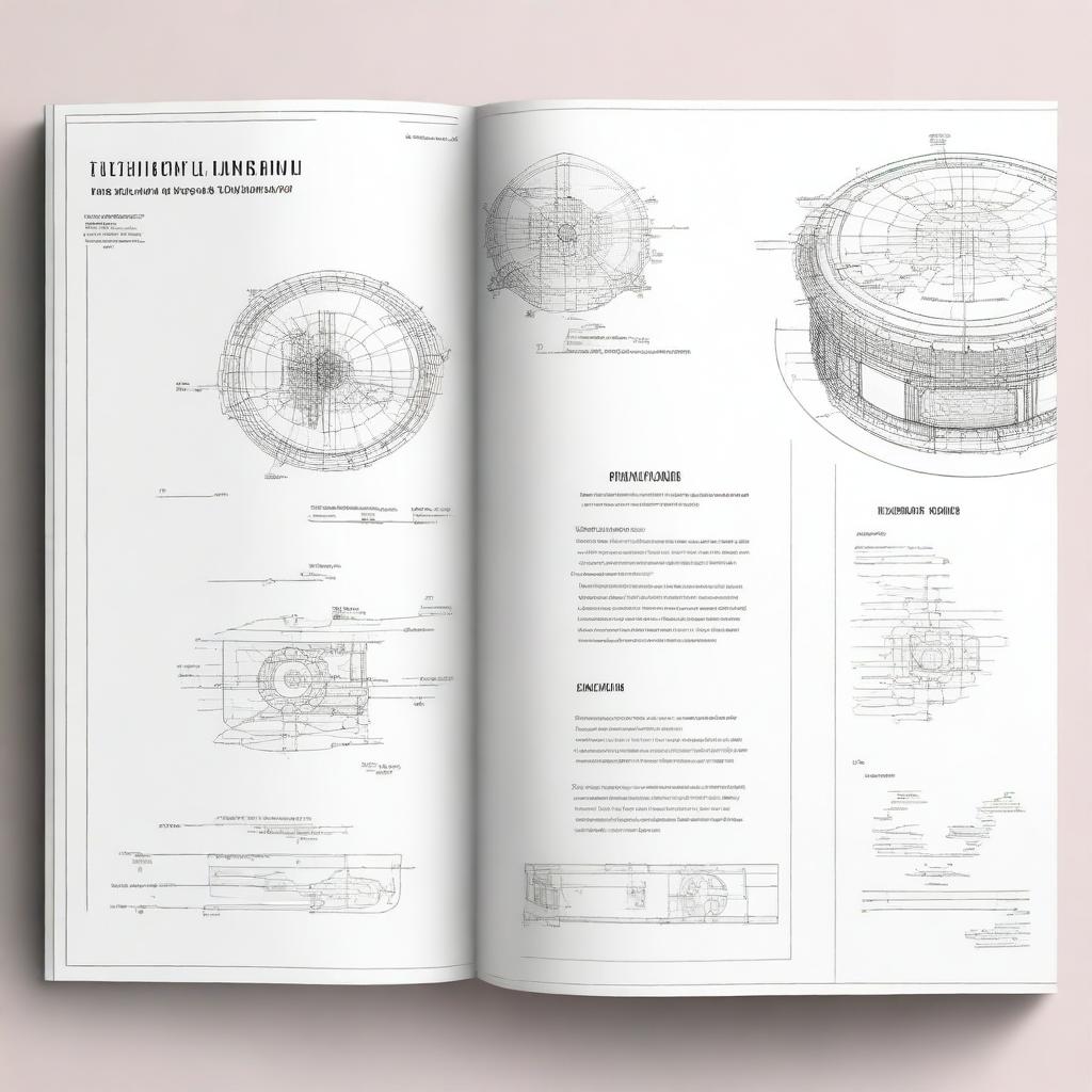 Create an image of a cover page for a technical drawing portfolio