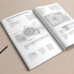 Create an image of a cover page for a technical drawing portfolio