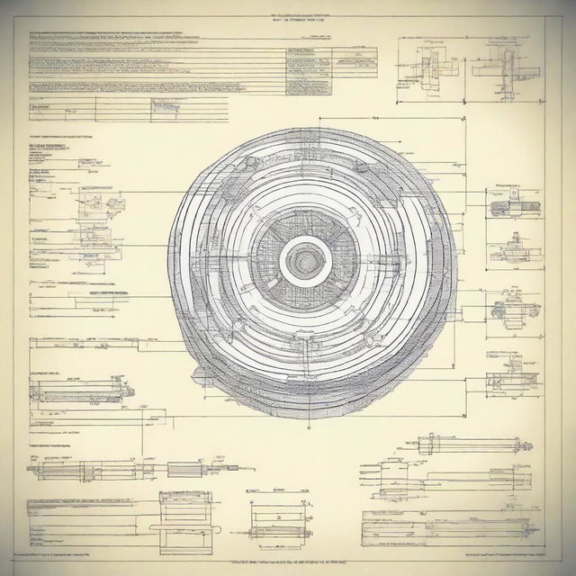 Create an image of a detailed technical drawing