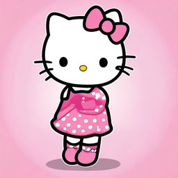 Create an image of the popular character Hello Kitty in her classic cute and charming style.