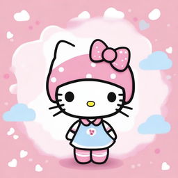 Create an image of the popular character Hello Kitty in her classic cute and charming style.