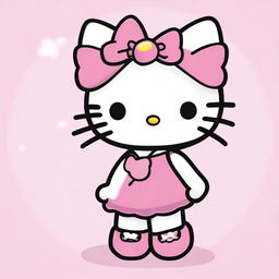 Create an image of the popular character Hello Kitty in her classic cute and charming style.