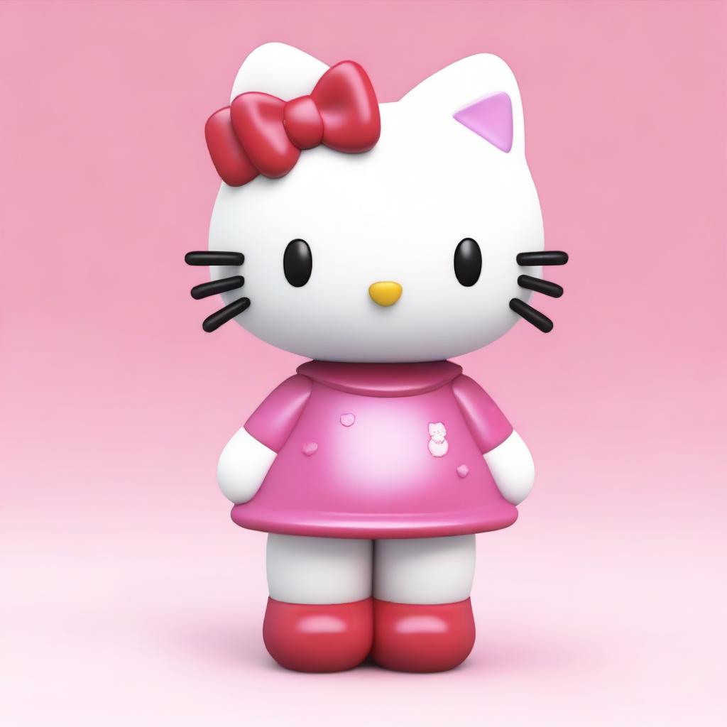 Take the provided photo and render it in the style of Hello Kitty, maintaining the user's likeness but adopting the cute and simplistic style of the popular character