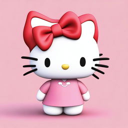 Take the provided photo and render it in the style of Hello Kitty, maintaining the user's likeness but adopting the cute and simplistic style of the popular character