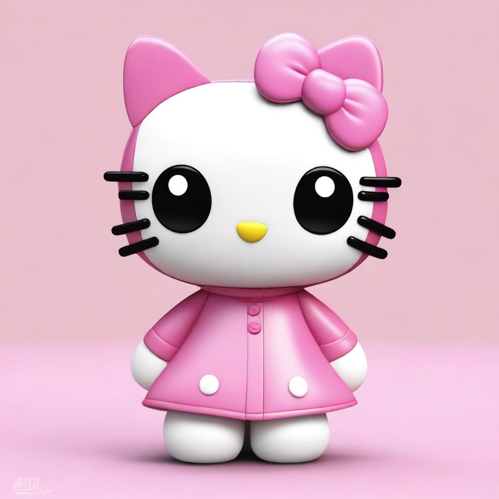 Take the provided photo and render it in the style of Hello Kitty, maintaining the user's likeness but adopting the cute and simplistic style of the popular character