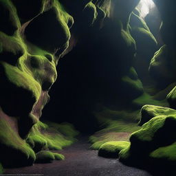 A large, dark, and mysterious cave