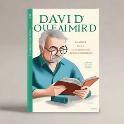 Create a book cover featuring a man named David, who is deeply engrossed in a book about economic philosophy