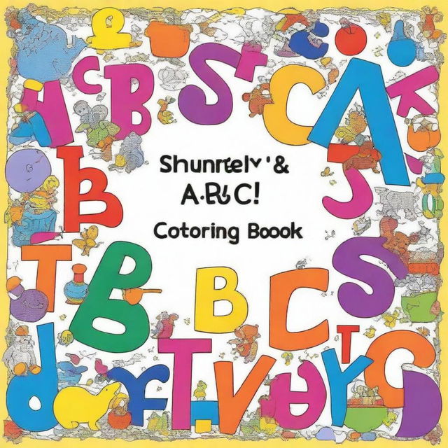 Create a vibrant and engaging book cover for a children's ABC colouring book