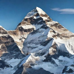 Generate a detailed and visually stunning image of Mount Everest, the highest peak in the world, located in Nepal