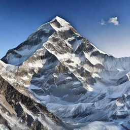 Generate a detailed and visually stunning image of Mount Everest, the highest peak in the world, located in Nepal