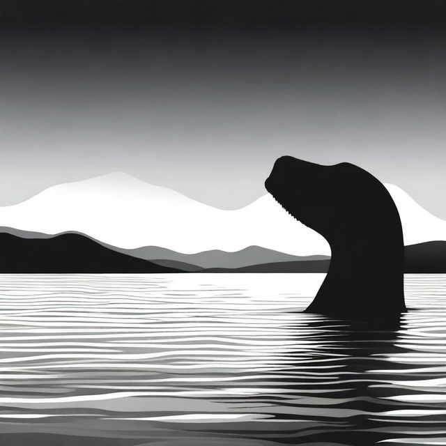 Generate an image depicting the terror of the Loch Ness monster, lurking beneath the dark waves of the Scottish lake