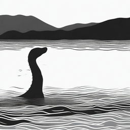 Generate an image depicting the terror of the Loch Ness monster, lurking beneath the dark waves of the Scottish lake