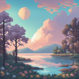 A piece of art created with soft, pastel colors, creating a calming and serene atmosphere.