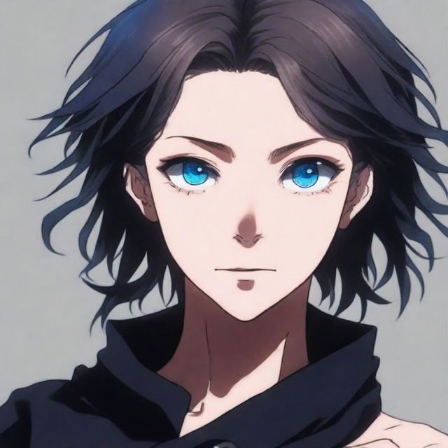 Generate an image in a dark anime gothic style of a beautiful Caucasian woman who is 25 years old