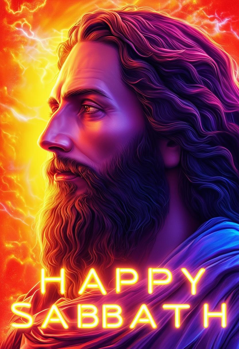 The request is for a 32k HD book cover for a Christian book named 'Happy Sabbath'