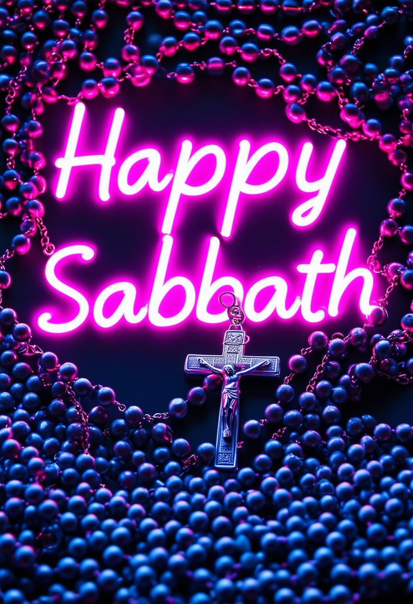 The request is for a 32k HD book cover for a Christian book named 'Happy Sabbath'