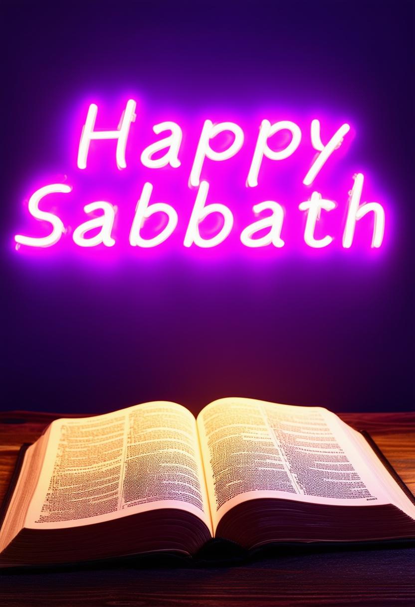 This is a request for a 32k HD book cover for a Christian book titled 'Happy Sabbath'