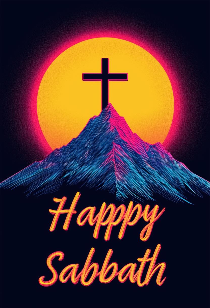 This is a request for a 32k HD book cover for a Christian book titled 'Happy Sabbath'