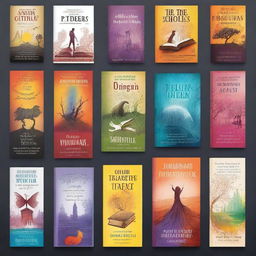 Create an image that represents a variety of different book covers