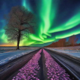 A captivating image of calendar days falling onto a deserted road like petals